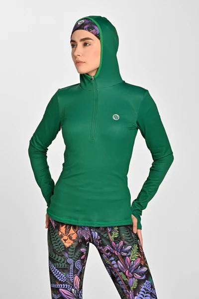 Termoaktywna bluza z kapturem Fern Green