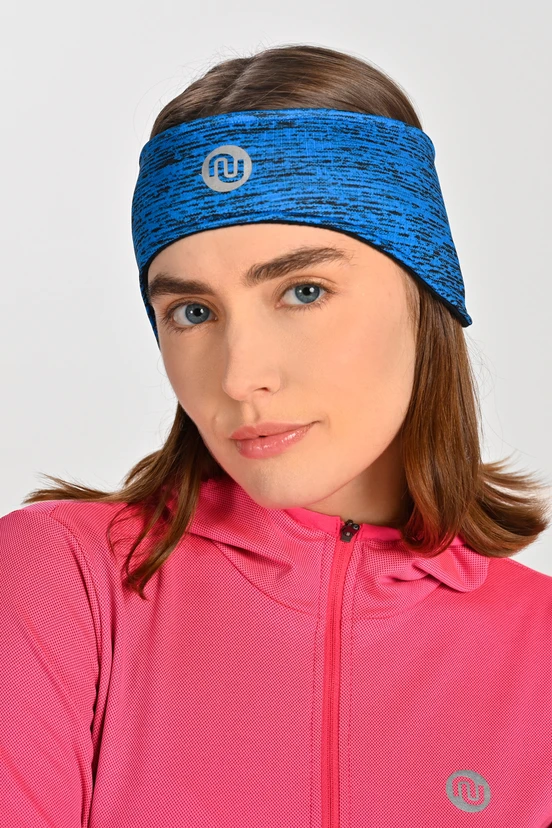 Thermoactive sports headband with ear pads Melange Cobalt - packshot