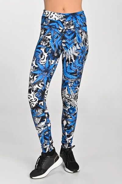 Leggings regular with waistband Pro Mosaic Fern Blue