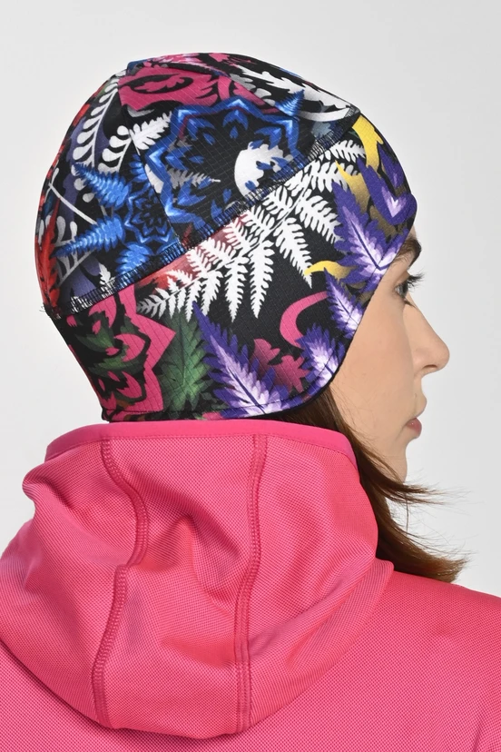 Short hat with earflaps Mosaic Fern - packshot