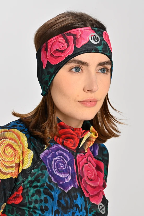 Termoaktivní sportovní čelenka s chrániči sluchu Selva Roses Cobalt - packshot