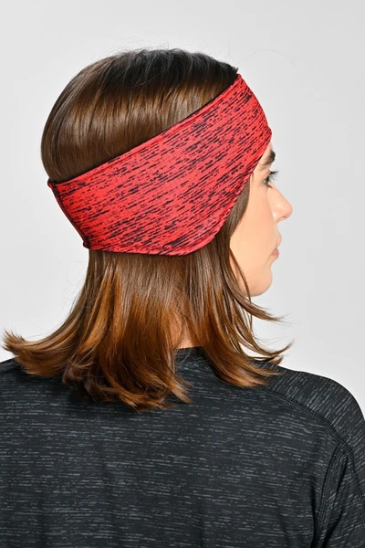 Thermoactive sports headband with ear pads Melange Red Sample