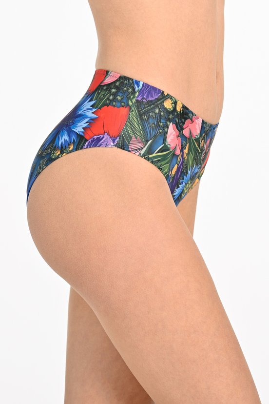 High-waisted bikini bottoms Mosaic Meadow - Nessi Sportswear