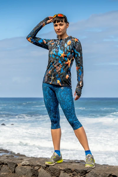 3/4 Dual Space leggings with pockets on the sides Blink Blue