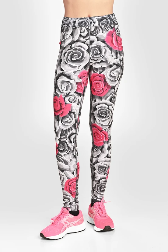 Dual Space leggings with side pockets Ornamo Roses - packshot