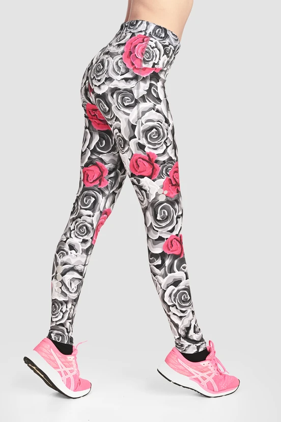 Dual Space leggings with side pockets Ornamo Roses - packshot