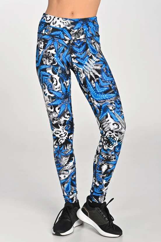 Leggings petite with waistband Pro Mosaic Fern Blue - packshot