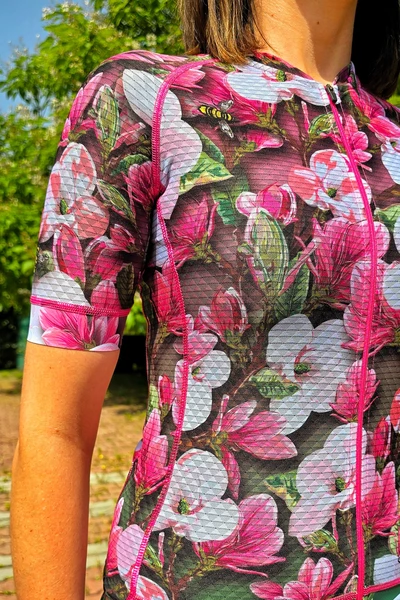 Zipped cycling shirt Spring Magnolia
