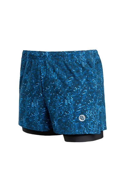 Men's sports shorts with leggings Blink Blue